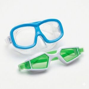 Splash Kids Aqua and Lime Swim Mask Goggles
